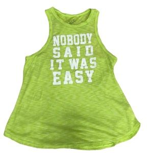 EVCR Neon Green Racerback Tank Womens Size L